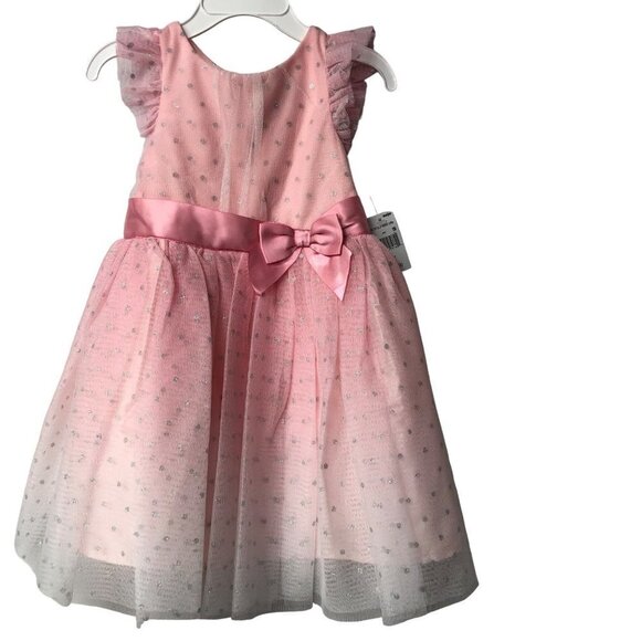LILT flutter sleeve LACE PINK DRESS 4T NEW WITH TAG - Picture 2 of 7